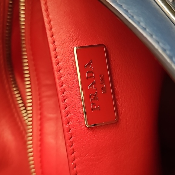 PRADA Authentic Blue Calf Leather Bucket Bag with Fringe Detail UPDATED 💙 - Picture 13 of 17